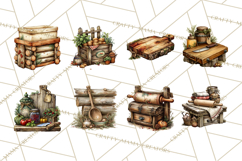 Rustic Homestead Kitchen Clipart Bundle | Farmhouse Kitchen Product Image 8