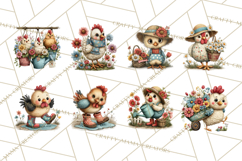 Spring Chickens Gardening Farm Clipart PNG, Chicks Clip Art Product Image 9