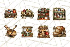 Rustic Homestead Kitchen Clipart Bundle | Farmhouse Kitchen Product Image 9