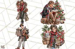 Dark Academia Christmas Clipart Royal Stewart Tartan PNG Product Image 1