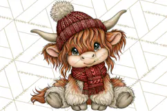 Boutique Christmas Highland Cows PNG Product Image 4
