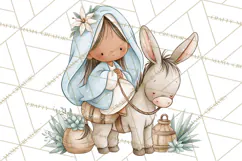 Christmas Nativity Clipart, Watercolor Nativity Scene PNG Product Image 4