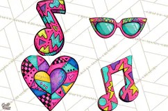 80s Retro Doodle Accessories PNG Product Image 1