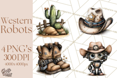 Western Robot Clipart PNG Files, Western Clip Art Product Image 1