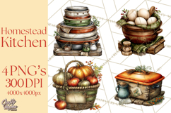 Rustic Homestead Kitchen Clipart | Farmhouse Kitchen Png Product Image 1