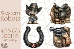 Western Robot Clipart PNG Files, Western Clip Art Product Image 1
