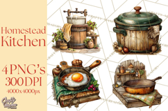 Rustic Homestead Kitchen Clipart | Farmhouse Kitchen Png Product Image 1