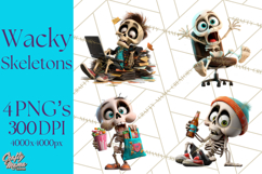 Funny Skeletons Clipart, Funny PNG, Funny Life Clip Art Product Image 1