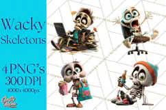 Funny Skeletons Clipart, Funny PNG, Funny Life Clip Art Product Image 1