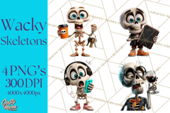 Funny Skeletons Clipart, Funny PNG, Funny Life Clip Art Product Image 1