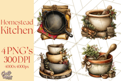 Rustic Homestead Kitchen Clipart | Farmhouse Kitchen Png Product Image 1