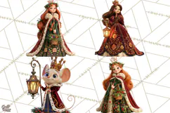 Fairy Tale Christmas Clipart, Enchanted Royal Winter Png Product Image 1