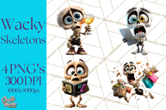 Funny Skeletons Clipart, Funny PNG, Funny Life Clip Art Product Image 1