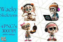 Funny Skeletons Clipart, Funny PNG, Funny Life Clip Art Product Image 1