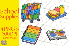 School Supplies Clipart Back To School PNG, Teacher Clip Art Product Image 1
