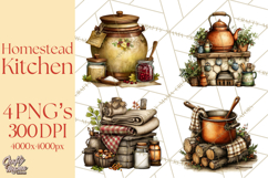 Rustic Homestead Kitchen Clipart | Farmhouse Kitchen Png Product Image 1