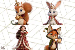 Fairy Tale Christmas Clipart, Enchanted Royal Winter Png Product Image 1