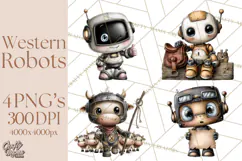 Western Robot Clipart PNG Files, Western Clip Art Product Image 1