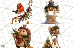 Fairy Tale Christmas Clipart, Enchanted Royal Winter Png Product Image 1