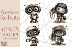 Western Robot Clipart PNG Files, Western Clip Art Product Image 1