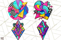 80s Retro Doodle Accessories PNG Product Image 1