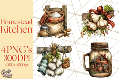 Rustic Homestead Kitchen Clipart | Farmhouse Kitchen Png Product Image 1