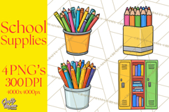 School Supplies Clipart Back To School PNG, Teacher Clip Art Product Image 1