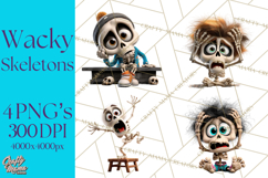 Funny Skeletons Clipart, Funny PNG, Funny Life Clip Art Product Image 1
