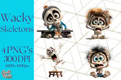 Funny Skeletons Clipart, Funny PNG, Funny Life Clip Art Product Image 1
