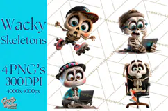 Funny Skeletons Clipart, Funny PNG, Funny Life Clip Art Product Image 1