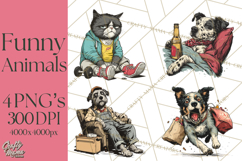 Funny Animals Clipart, Animal Life Png, Funny Png Product Image 1