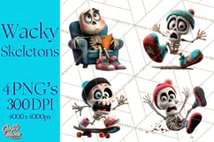 Funny Skeletons Clipart, Funny PNG, Funny Life Clip Art Product Image 1