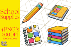 School Supplies Clipart Back To School PNG, Teacher Clip Art Product Image 1