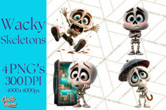 Funny Skeletons Clipart, Funny PNG, Funny Life Clip Art Product Image 1