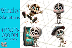 Funny Skeletons Clipart, Funny PNG, Funny Life Clip Art Product Image 1