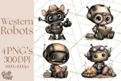 Western Robot Clipart PNG Files, Western Clip Art Product Image 1