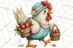 Spring Chickens Gardening Farm Clipart PNG, Chicks Clip Art Product Image 4