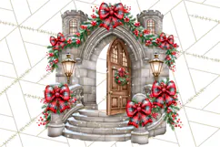 Dark Academia Christmas Clipart Royal Stewart Tartan PNG Product Image 5