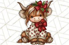 Boutique Christmas Highland Cows PNG Product Image 5