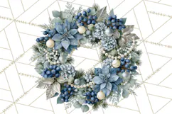 Christmas Wreath Clipart PNG, Elegant Holiday Wreaths Product Image 5