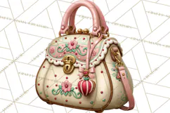 Christmas Handbag Clipart PNG, Holiday Purse Illustrations Product Image 5
