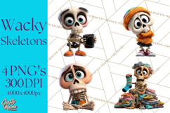 Funny Skeletons Clipart, Funny PNG, Funny Life Clip Art Product Image 1