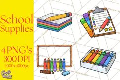 School Supplies Clipart Back To School PNG, Teacher Clip Art Product Image 1