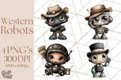Western Robot Clipart PNG Files, Western Clip Art Product Image 1