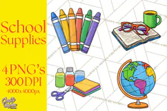 School Supplies Clipart Back To School PNG, Teacher Clip Art Product Image 1