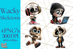 Funny Skeletons Clipart, Funny PNG, Funny Life Clip Art Product Image 1