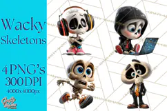 Funny Skeletons Clipart, Funny PNG, Funny Life Clip Art Product Image 1