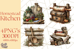 Rustic Homestead Kitchen Clipart | Farmhouse Kitchen Png Product Image 1