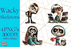 Funny Skeletons Clipart, Funny PNG, Funny Life Clip Art Product Image 1
