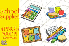 School Supplies Clipart Back To School PNG, Teacher Clip Art Product Image 1